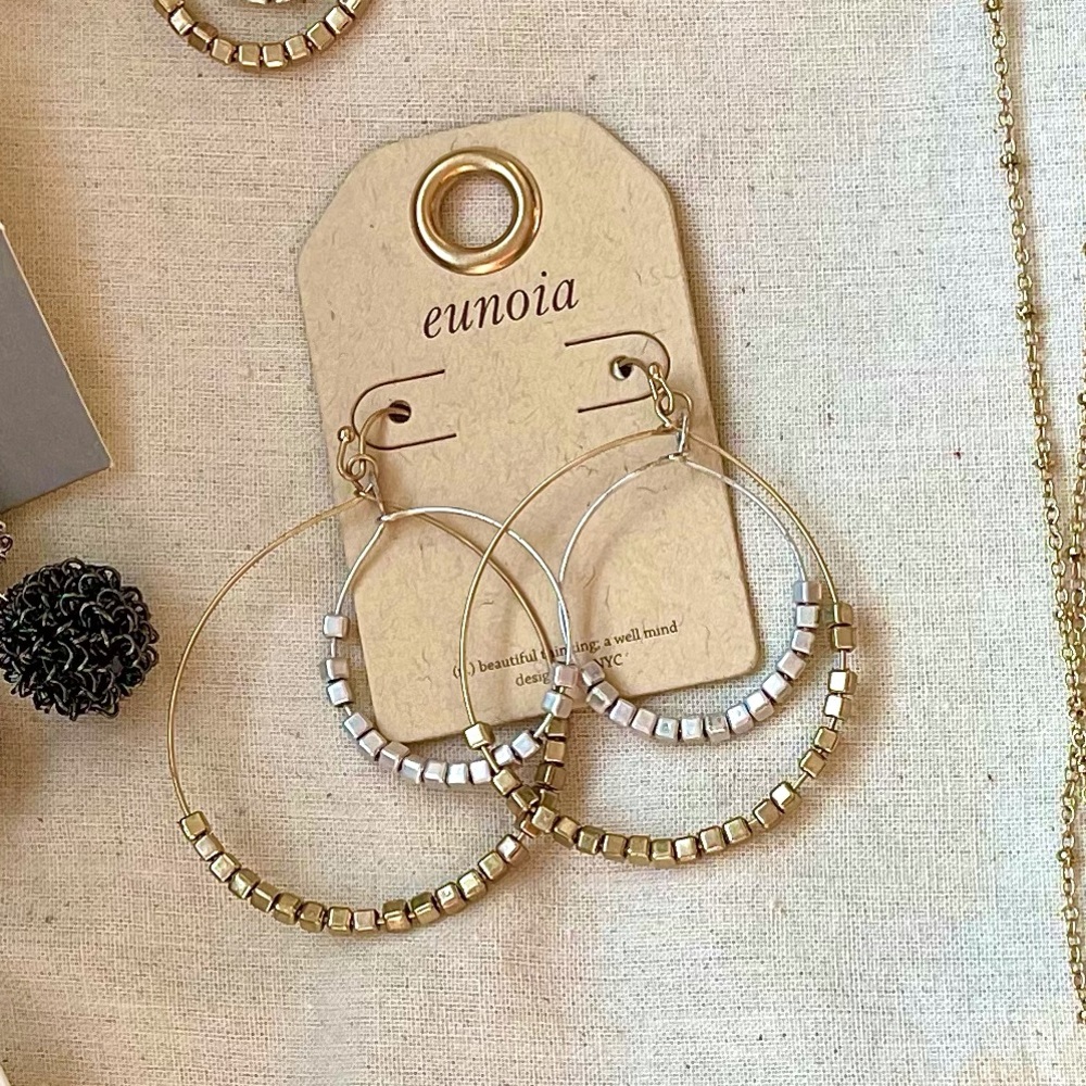 Round beaded earrings